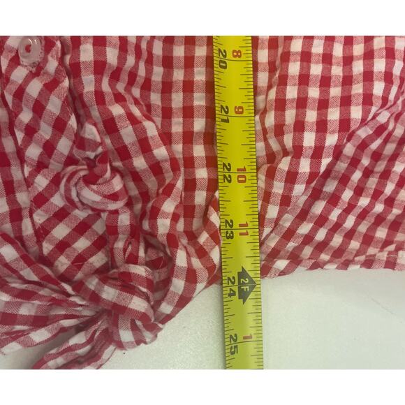 Vintage Notations Red/White Tie Waist Gingham Button Blouse Size Large (Read) - Picture 8 of 8